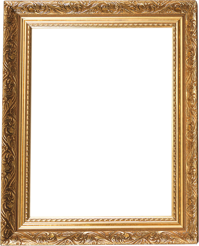 Isolated Gold Vintage Frame on White